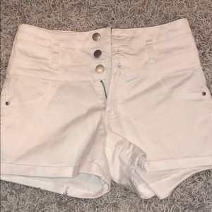 White jean shorts